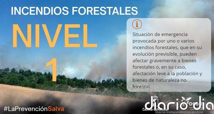 Sube a Nivel 1 el incendio forestal iniciado en Almodóvar del Campo, por afectación al tráfico ferroviario