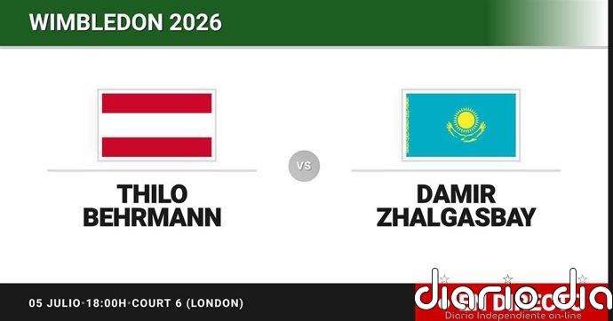 Thilo Behrmann - Damir Zhalgasbay, en directo hoy: sigue el partido de Wimbledon Juniors, Boys