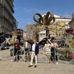 Vigo inicia el montaje de sus "12 millones" de luces de Navidad y Caballero clama: "Invito a toda España a que se venga"