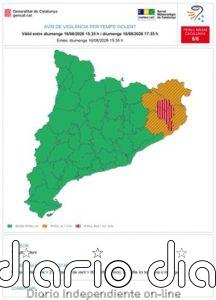 6 comarcas de Girona, en alerta por tiempo violento este domingo por la tarde