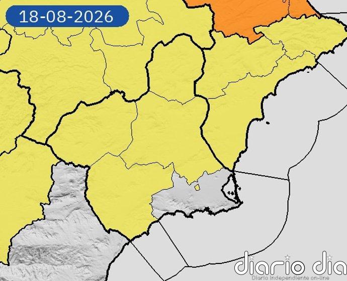 Aemet activa avisos amarillos por altas temperaturas de hasta 38 grados en gran parte de la Región de Murcia este martes