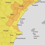 Aemet amplía el aviso naranja por lluvia y tormentas a varias zonas de Valencia y el interior sur de Castellón