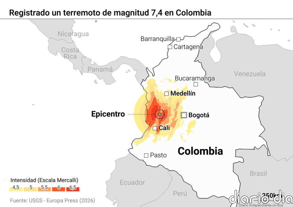 Al menos 20 muertos a causa del terremoto de magnitud 7,4 registrado en el noroeste de Colombia