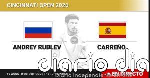 Andrey Rublev - Pablo Carreno Busta, en directo hoy: sigue el partido de Cincinnati Open