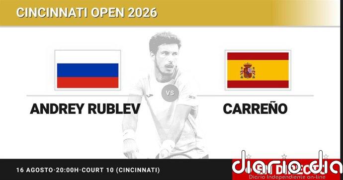 Andrey Rublev - Pablo Carreno Busta, en directo hoy: sigue el partido de Cincinnati Open