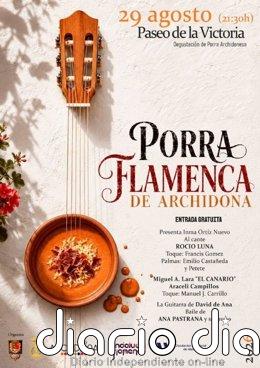 Archidona (Málaga) recupera el festival Porra Flamenca con actuaciones de Rocío Luna, 'El Canario' y Araceli Campillos Cartel de la Porra Flamenca de Archidona 2026