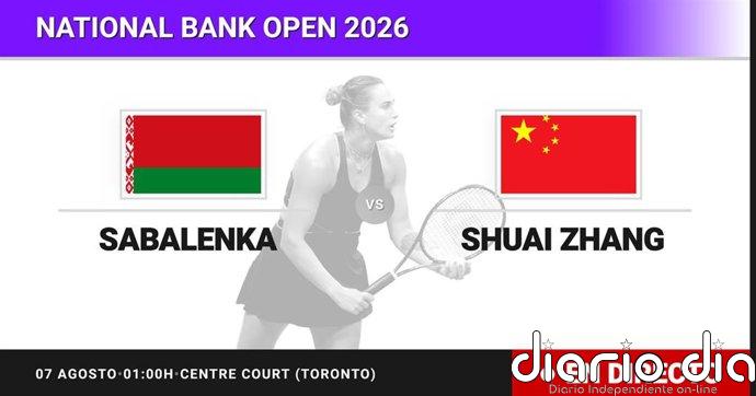 Aryna Sabalenka - Shuai Zhang, en directo hoy: sigue el partido de National Bank Open