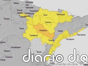 Aviso naranja por tormentas en la Ribera del Ebro y amarillo en otras zonas de Aragón para este sábado