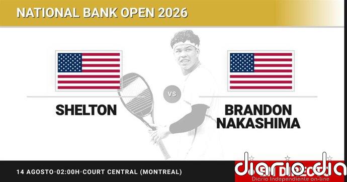Ben Shelton - Brandon Nakashima, en directo hoy: sigue el partido de National Bank Open