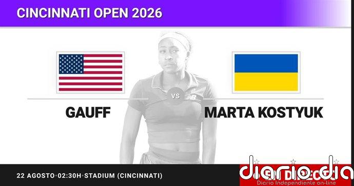Coco Gauff - Marta Kostyuk, en directo hoy: sigue el partido de Cincinnati Open