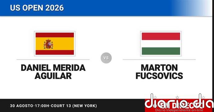 Daniel Merida Aguilar - Marton Fucsovics, en directo hoy: sigue el partido de US Open ATP