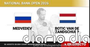 Daniil Medvedev - Botic van de Zandschulp, en directo hoy: sigue el partido de National Bank Open