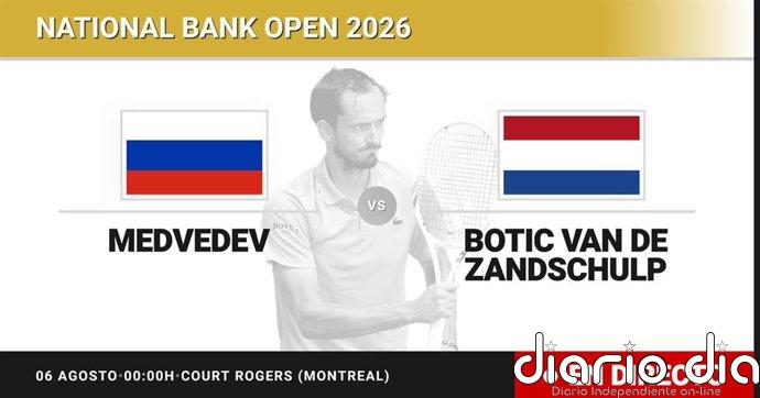 Daniil Medvedev - Botic van de Zandschulp, en directo hoy: sigue el partido de National Bank Open