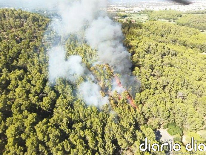 Declarado un incendio forestal en el Puig de Son Muntaner, cerca de Palma