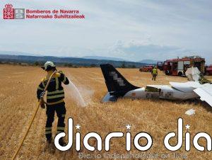 Dos heridos al estrellarse una avioneta en Viana, uno de ellos ingresado en el San Pedro