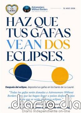 Eclipse 2026 en La Rioja: Recicla tus gafas y gana un vino en la Calle Laurel Cartel campaña de la calle Laurel