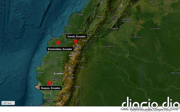 Ecuador contabiliza seis viviendas afectadas por el terremoto de magnitud 7,4 registrado en Colombia
