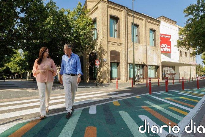El Ayuntamiento mejora la seguridad vial en la calle Mas de las Matas, junto al Espacio La Azucarera