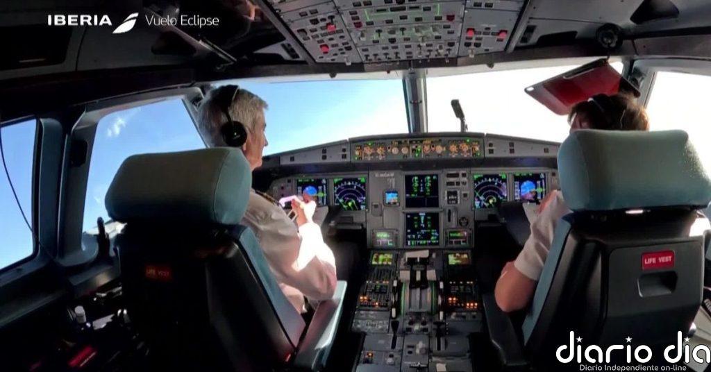 El 'Gran Eclipse Ibérico' desde un Airbus de Iberia