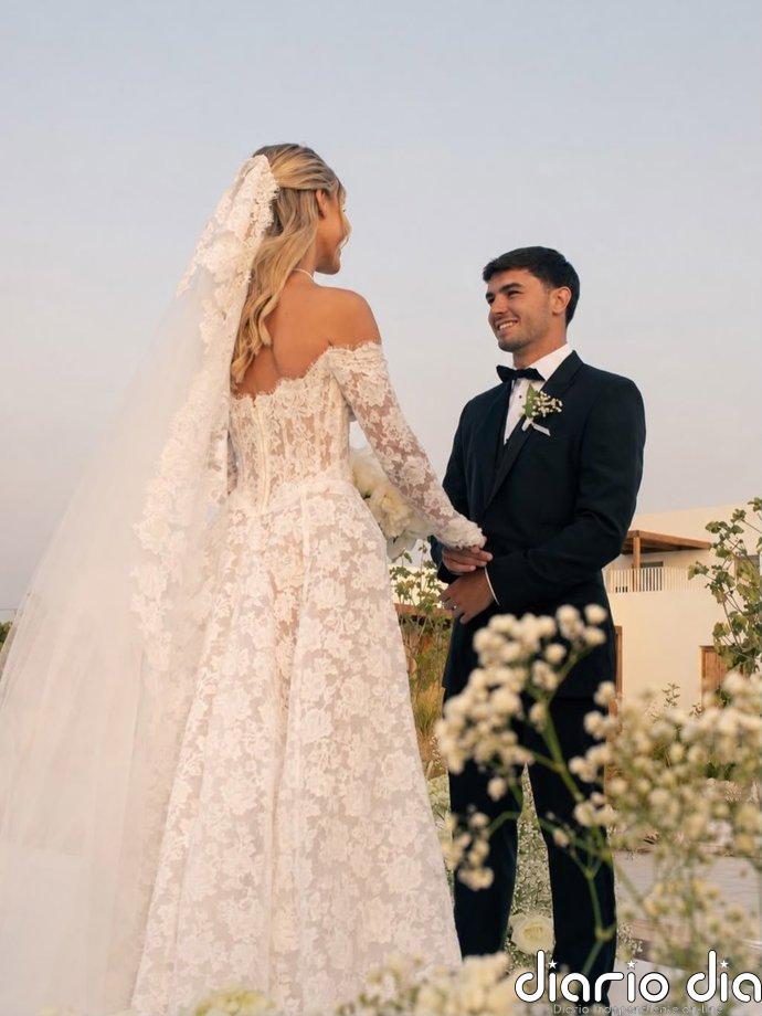 El impresionante vestido de novia de Luz Méndez en su boda con Brahim Díaz, jugador del Real Madrid