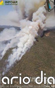 El incendio forestal declarado este lunes en Peñas de Riglos (Huesca), en extinción