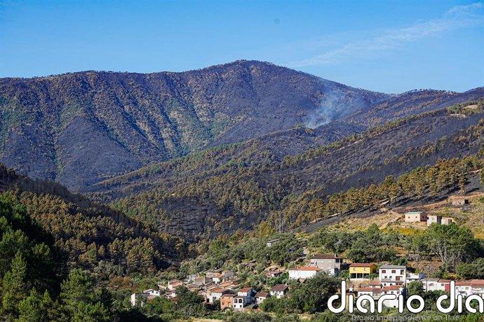El Infoex rebaja a 3.765 las hectáreas afectadas por el incendio de Pinofranqueado (Cáceres)