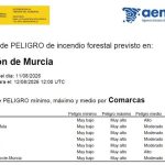 El nivel de riesgo de incendio forestal este miércoles es alto en el Altiplano y Noroeste de la Región