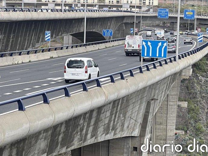 El tráfico del viaducto del Guiniguada en sentido norte se reabrirá este domingo