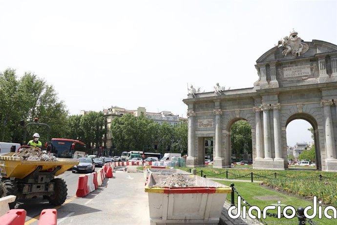 El tramo en obras entre Cibeles y la Puerta de Alcalá recupera este lunes un carril por sentido