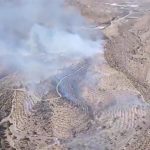 Estabilizado el incendio de Santa Fe de Mondújar (Almería) que ha provocado un corte de tráfico ferroviario