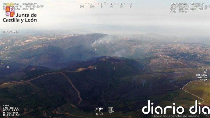 Estabilizados todos los frentes del incendio de La Tejera (Zamora), que afronta la noche con "moderado optimismo"