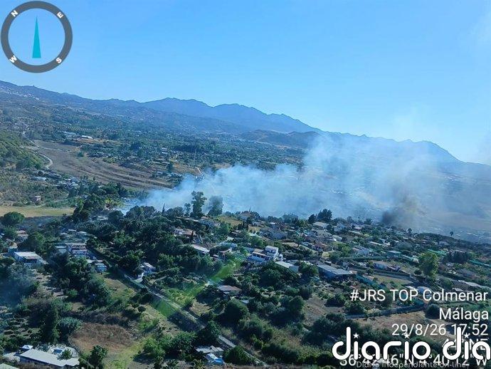 Extinguido el incendio declarado este sábado en Cártama (Málaga) y considerado finalmente agrícola
