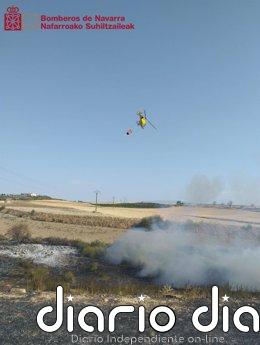 Extinguido un incendio de vegetación que ha afectado a una hectárea de terreno en Viana Imagen del incendio