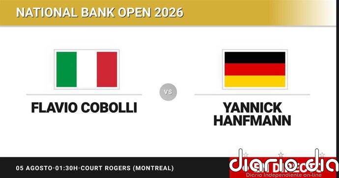 Flavio Cobolli - Yannick Hanfmann, en directo hoy: sigue el partido de National Bank Open