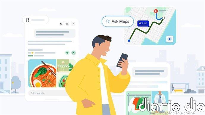 Google potencia Ask Maps con pedidos de comida, transporte público en tiempo real y sugerencias personalizadas