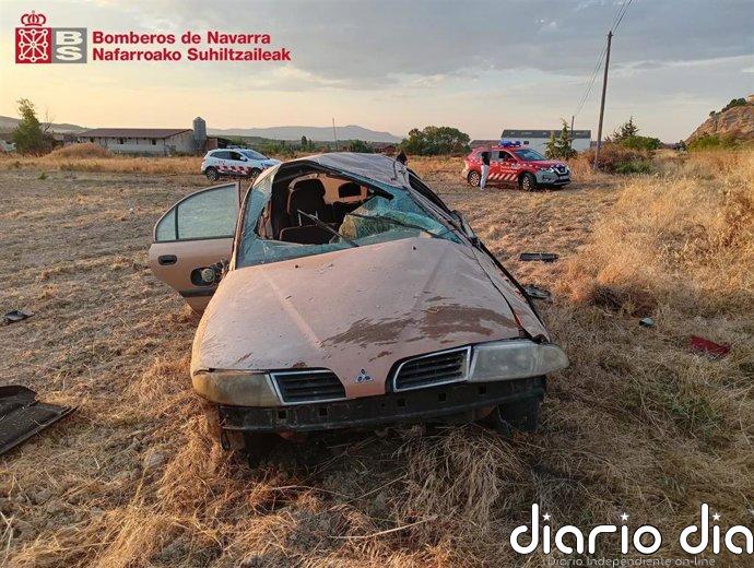 Herida grave una mujer de 26 años tras sufrir un accidente vial Lerín