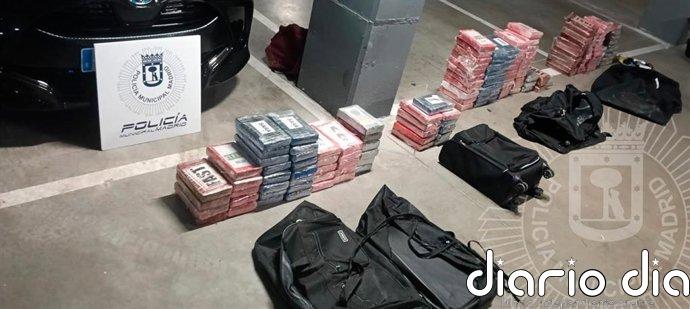 Incautados 111 paquetes de cocaína escondidos en maletas y bolsas de deporte en un parking de Hortaleza
