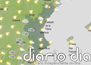 Intervalos nubosos, precipitaciones débiles y dispersas y máximas en descenso este miércoles en la Comunitat Valenciana