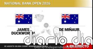 James Duckworth - Alex de Minaur, en directo hoy: sigue el partido de National Bank Open