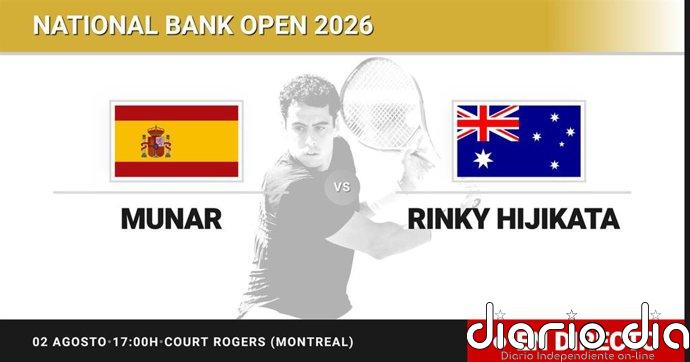Jaume Munar - Rinky Hijikata, en directo hoy: sigue el partido de National Bank Open