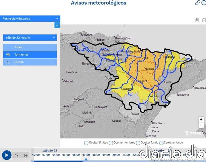 La CHE alerta de posibles crecidas súbitas en cauces menores y barrancos ante los avisos por lluvias
