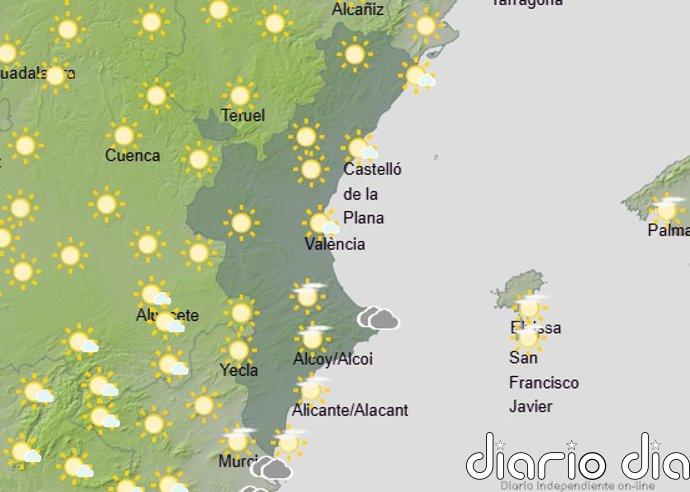 La Comunitat arranca la semana con temperaturas en ascenso y chubascos con tormentas en el interior del tercio norte
