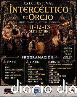 La música celta y tradicional sonará en el Robledal de Orejo del 11 al 13 de septiembre Cartel Festival Intercéltico de Orejo de 2026