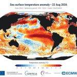 La temperatura media diaria de la superficie del mar registra nuevo récord, 21,1ºC, según Copernicus