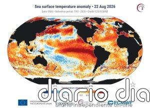 La temperatura media diaria de la superficie del mar registra nuevo récord, 21,1ºC, según Copernicus