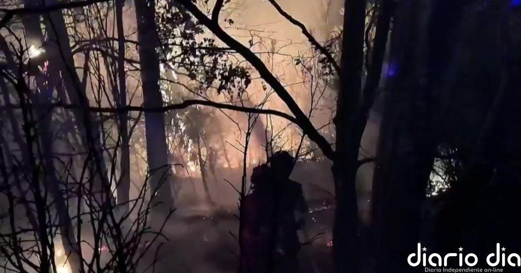 La UME trabaja durante toda la noche para evitar que las llamas avancen en el barranco Carbonera