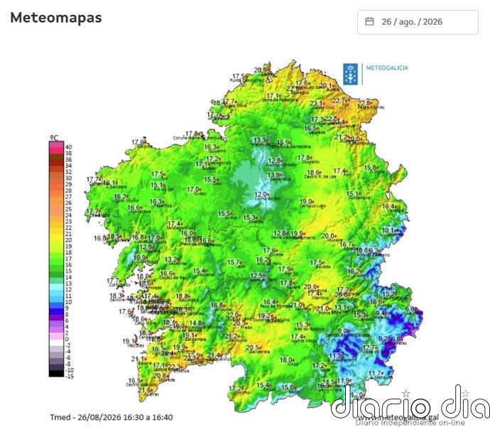 Las temperaturas se desploman por debajo de los 15 grados en el interior de Galicia: Manzaneda marca 5,2 ºC esta tarde