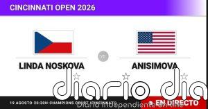 Linda Noskova - Amanda Anisimova, en directo hoy: sigue el partido de Cincinnati Open