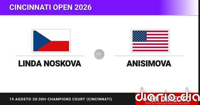 Linda Noskova - Amanda Anisimova, en directo hoy: sigue el partido de Cincinnati Open