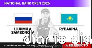 Liudmila Samsonova - Elena Rybakina, en directo hoy: sigue el partido de National Bank Open